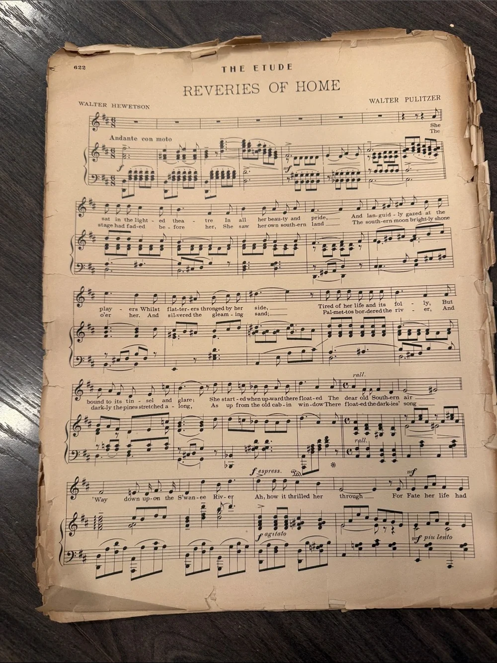 Vintage Sheet Music Wall Art - Cream Music Score